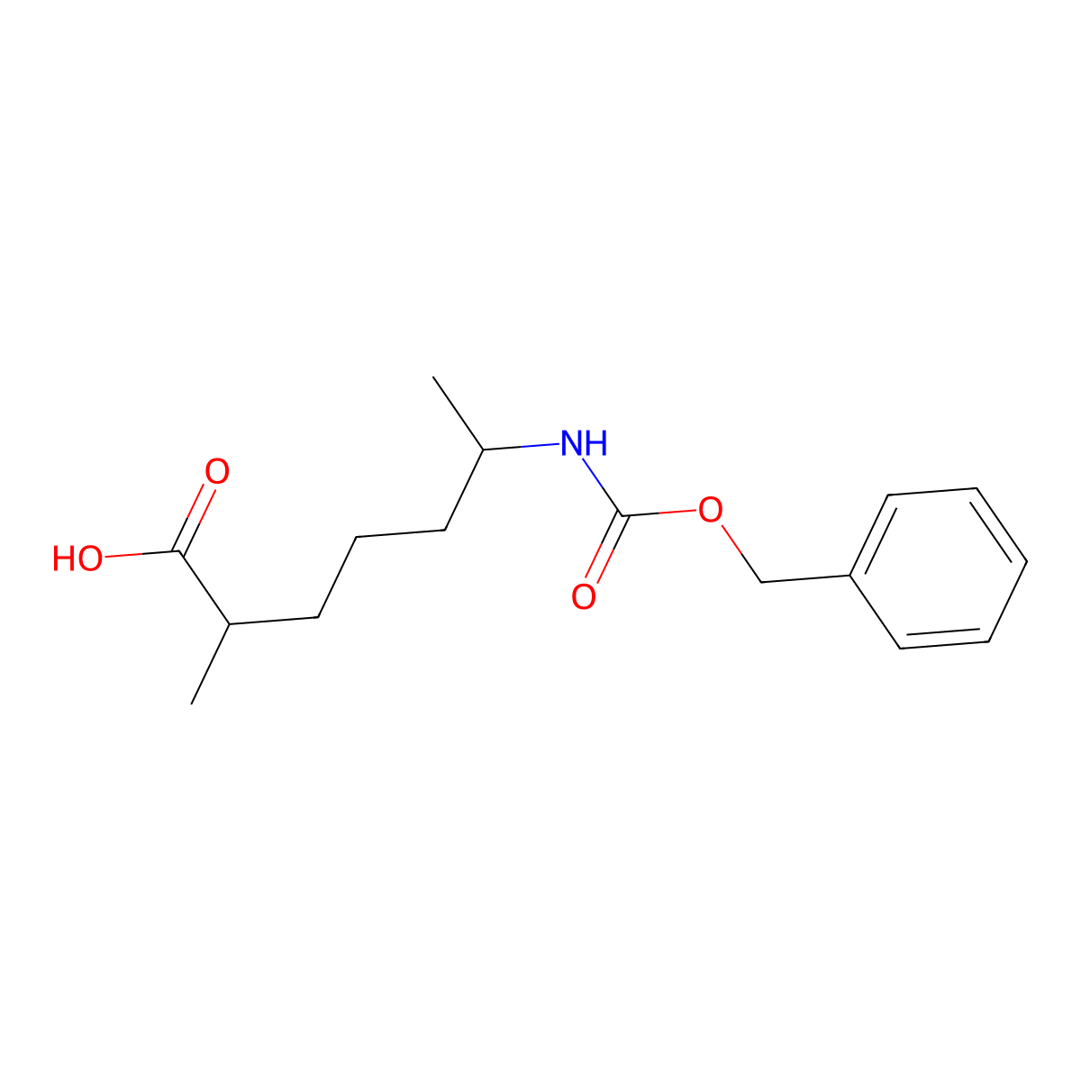 6-{[(Benzyloxy)carbonyl]amino}-2-methylheptanoic acid molecular structure, CAS 1483772-20-8