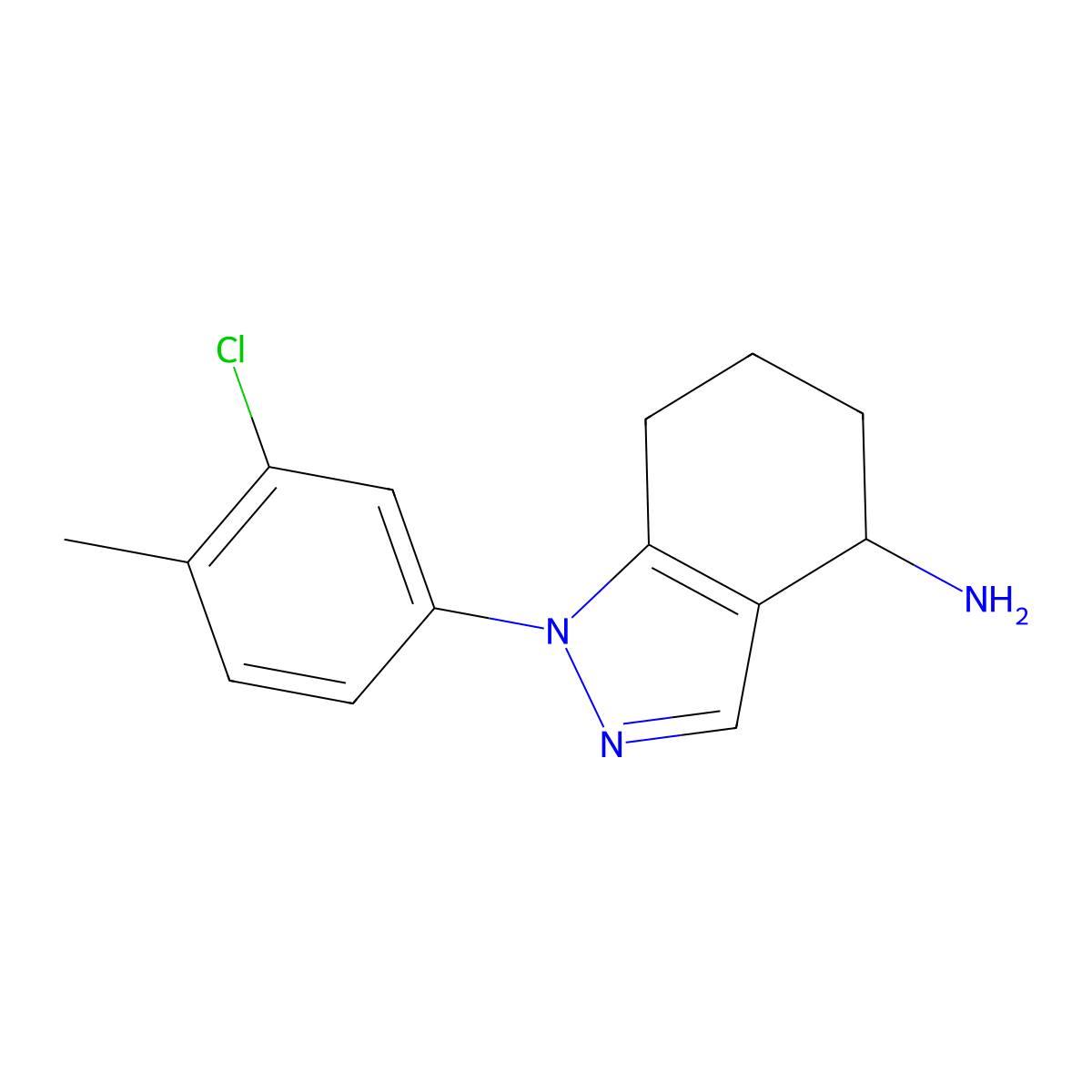 1-(3-chloro-4-methylphenyl)-4,5,6,7-tetrahydro-1H-indazol-4-amine molecular structure, CAS 1483776-78-8