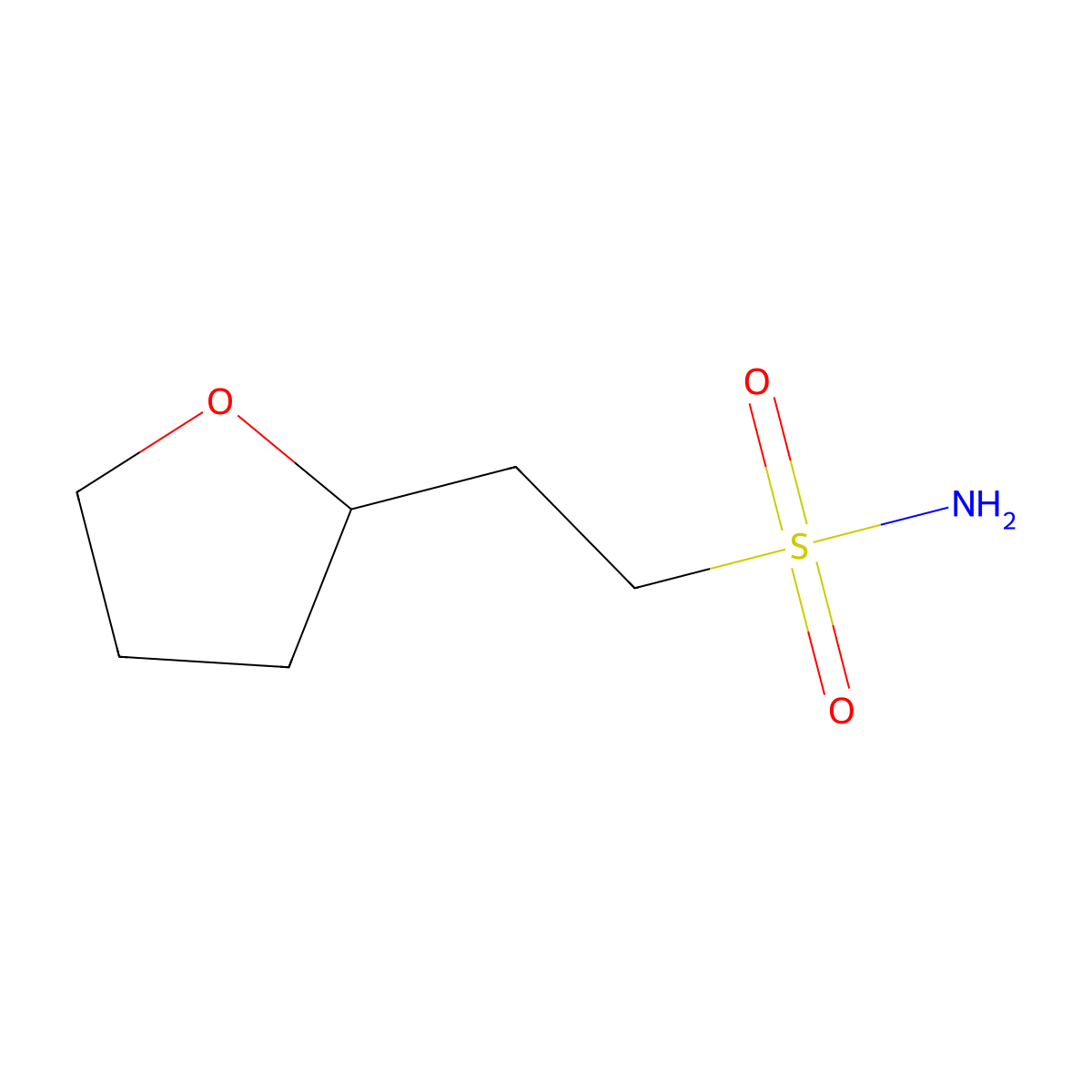 2-(Oxolan-2-yl)ethane-1-sulfonamide molecular structure, CAS 1483779-93-6