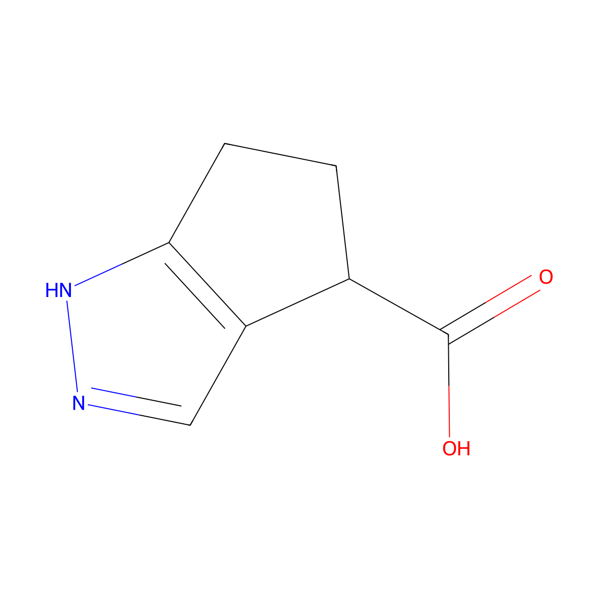 2H,4H,5H,6H-cyclopenta[c]pyrazole-4-carboxylic acid molecular structure, CAS 1483783-58-9