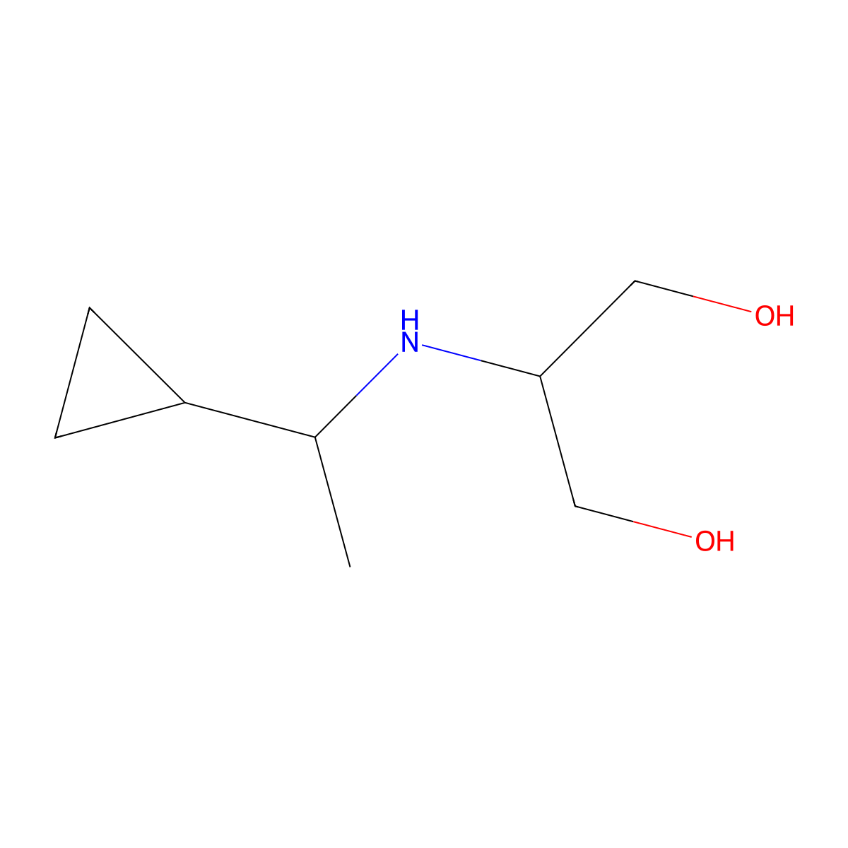 2-[(1-Cyclopropylethyl)amino]propane-1,3-diol molecular structure, CAS 1483786-28-2