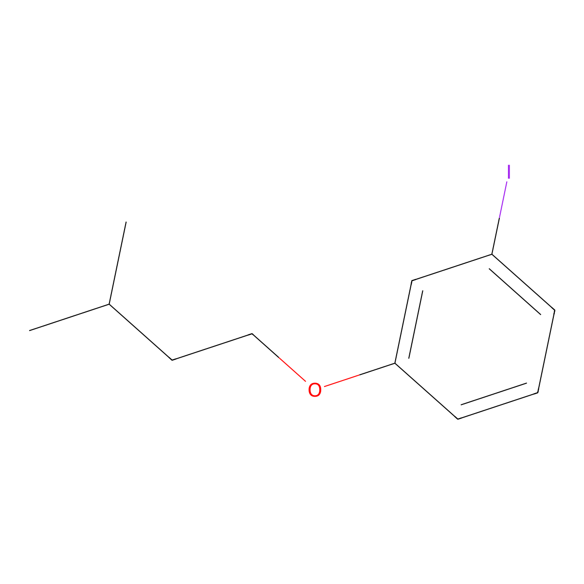 1-Iodo-3-(3-methylbutoxy)benzene molecular structure, CAS 1483787-01-4