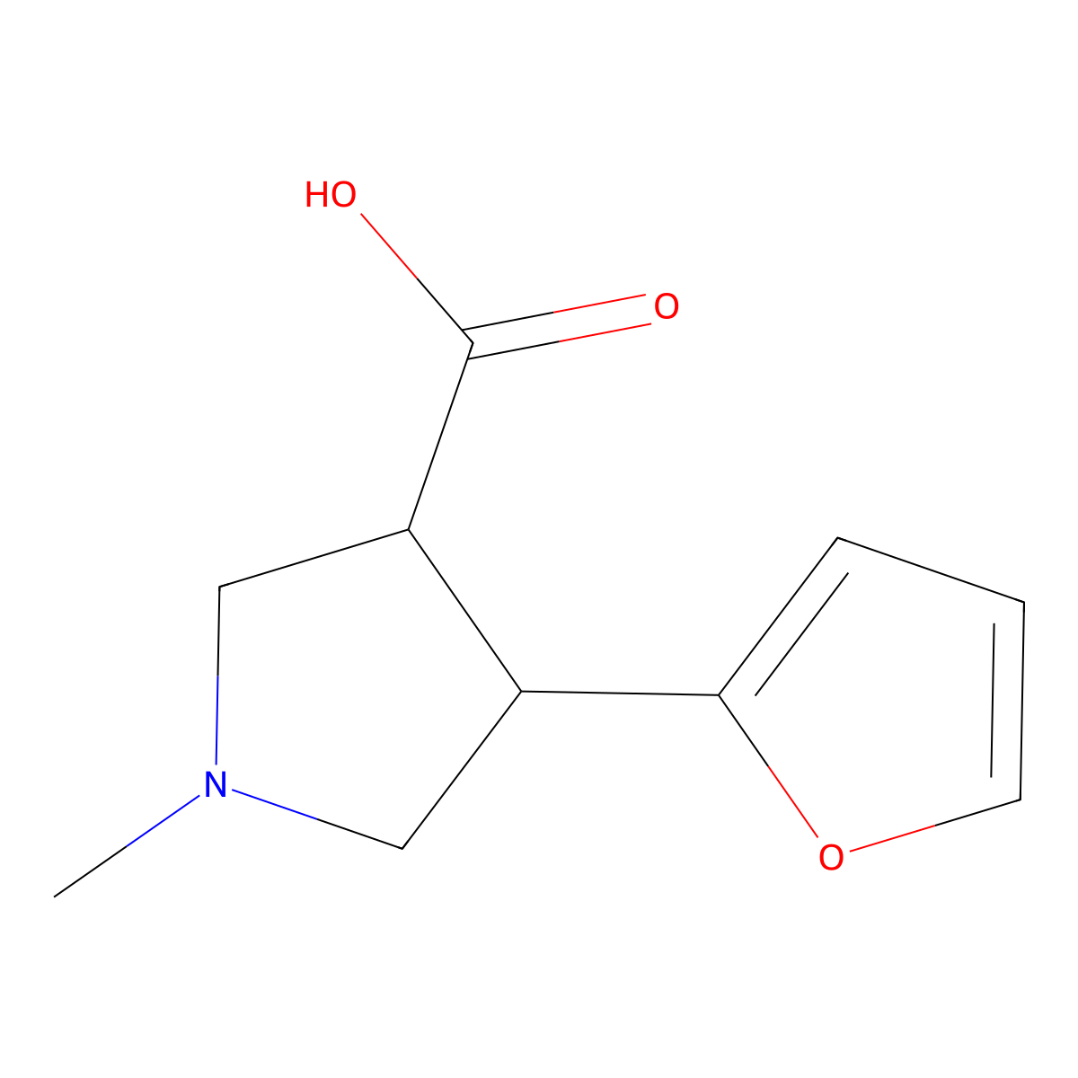 4-(Furan-2-yl)-1-methylpyrrolidine-3-carboxylic acid molecular structure, CAS 1483814-81-8