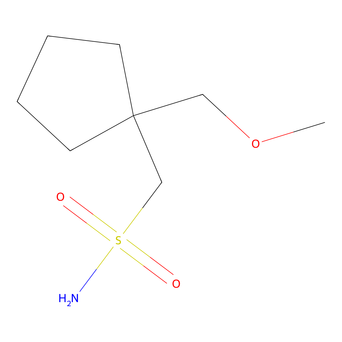 [1-(Methoxymethyl)cyclopentyl]methanesulfonamide molecular structure, CAS 1483837-83-7