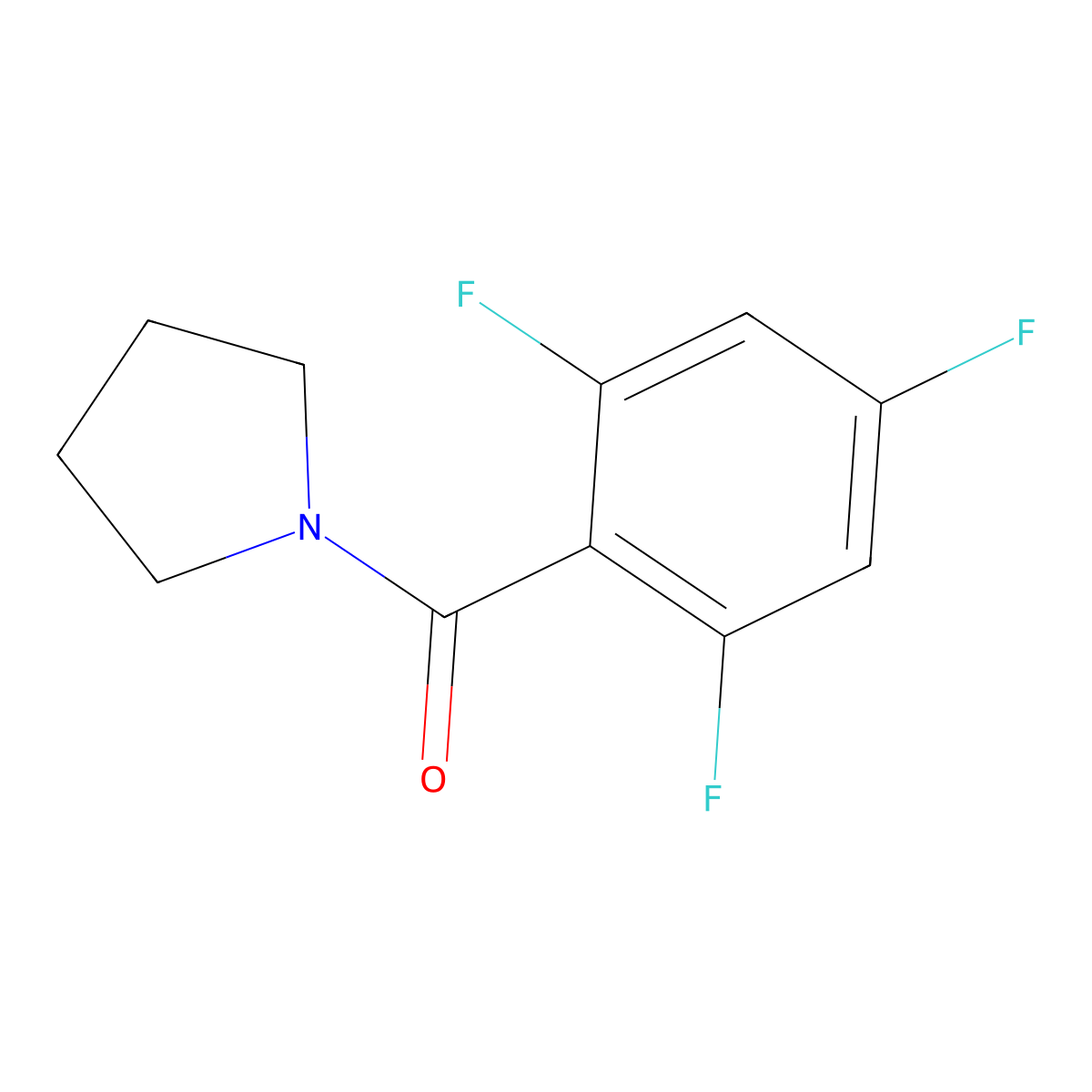 1-Pyrrolidinyl-(2,4,6-trifluorophenyl)methanone molecular structure, CAS 1483845-00-6