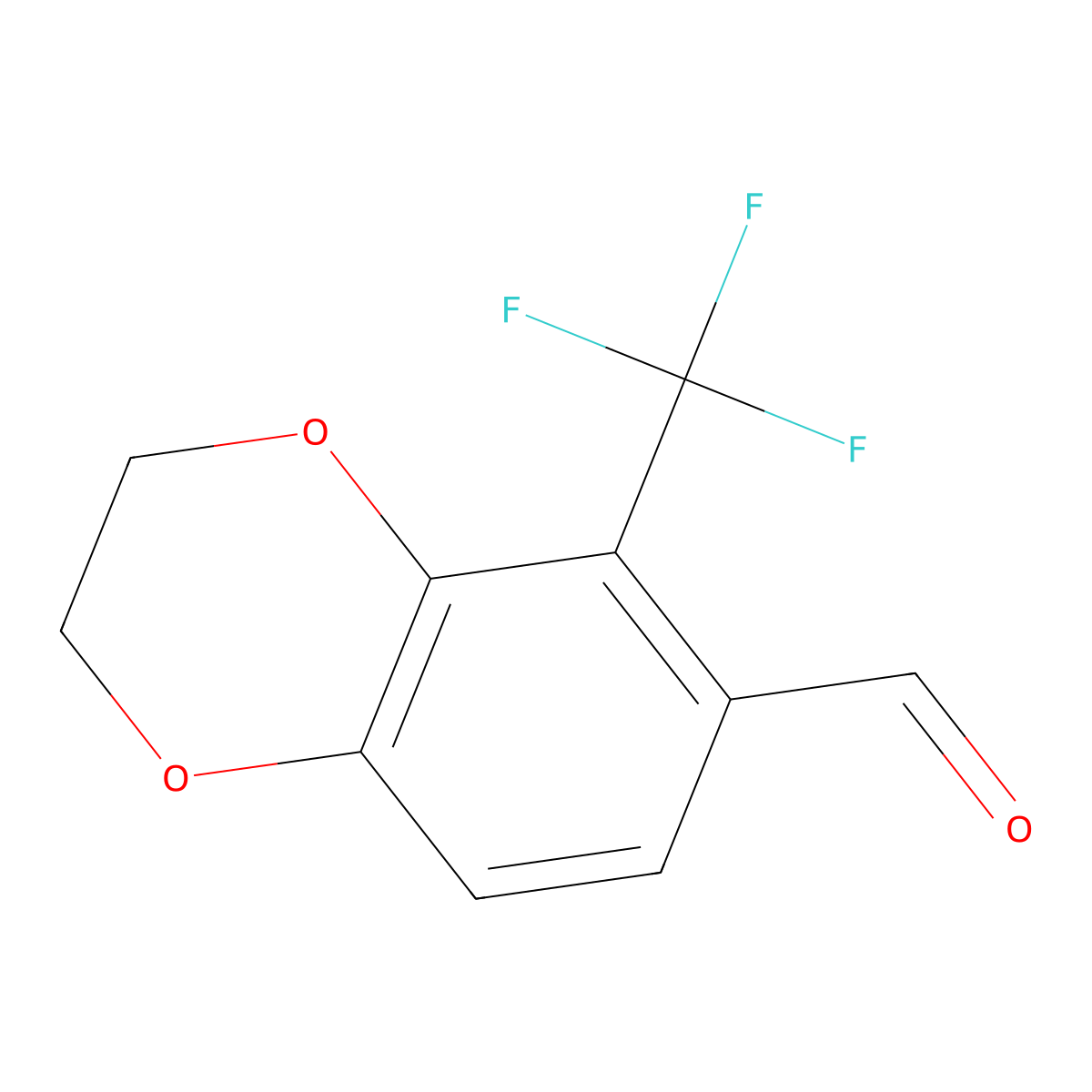 5-(Trifluoromethyl)-2,3-dihydrobenzo[b][1,4]dioxine-6-carbaldehyde molecular structure, CAS 1483845-42-6