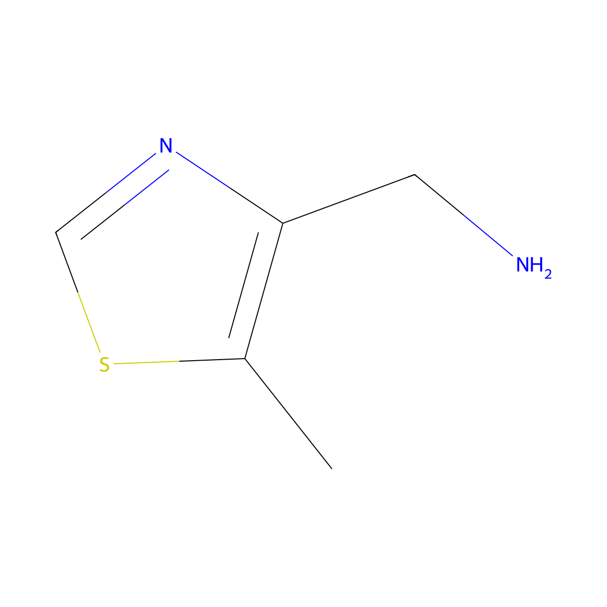 (5-Methylthiazol-4-yl)methanamine molecular structure, CAS 1483863-90-6