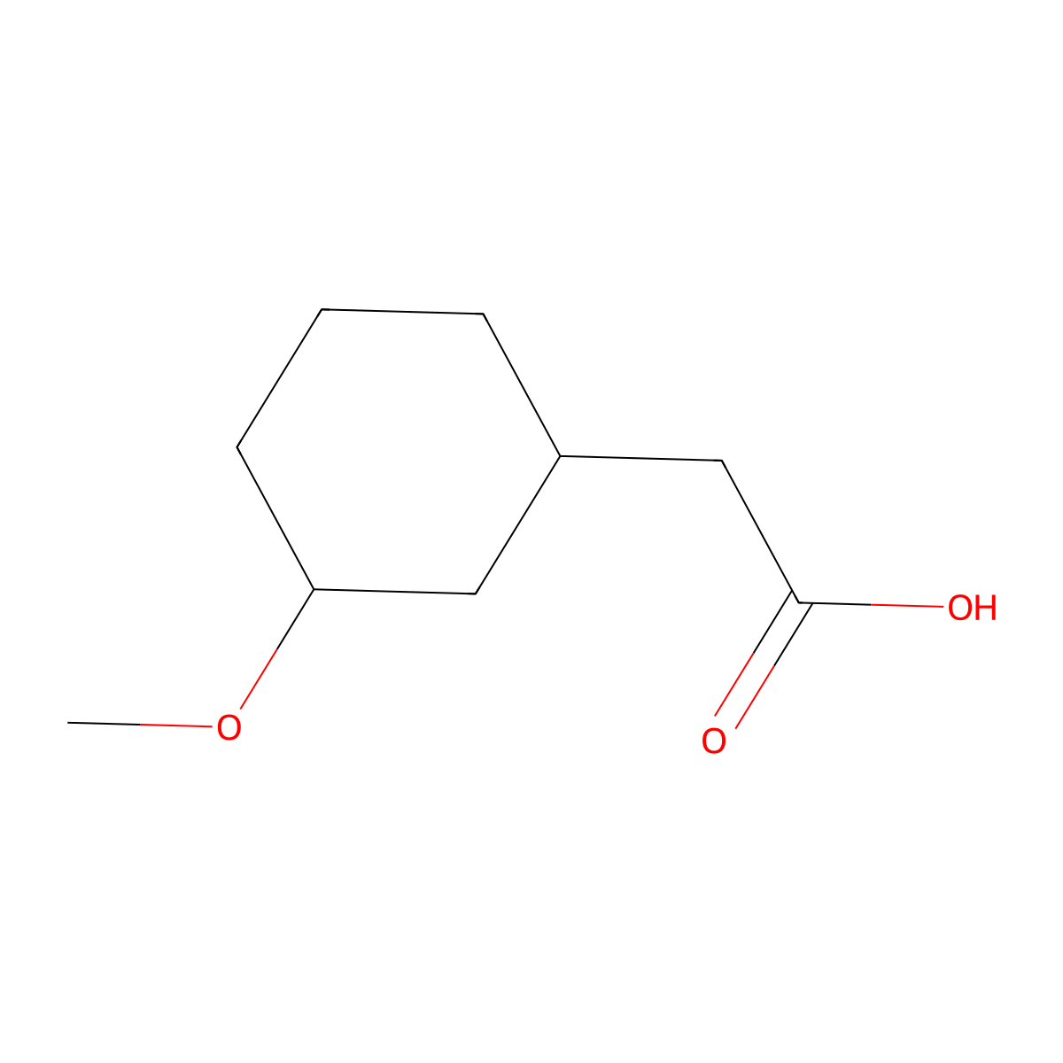 2-(3-Methoxycyclohexyl)acetic acid molecular structure, CAS 1483869-71-1