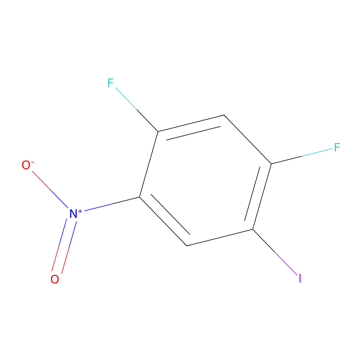 2,4-Difluoro-5-iodonitrobenzene molecular structure, CAS 148388-74-3