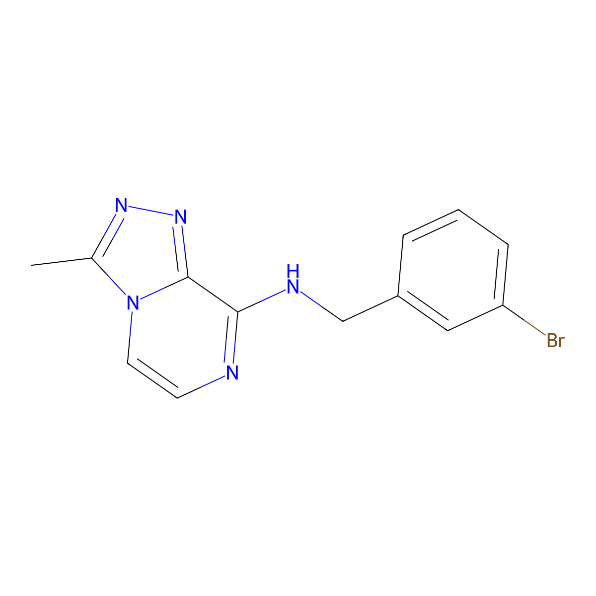 N-[(3-bromophenyl)methyl]-3-methyl-[1,2,4]triazolo[4,3-a]pyrazin-8-amine molecular structure, CAS 1483882-29-6