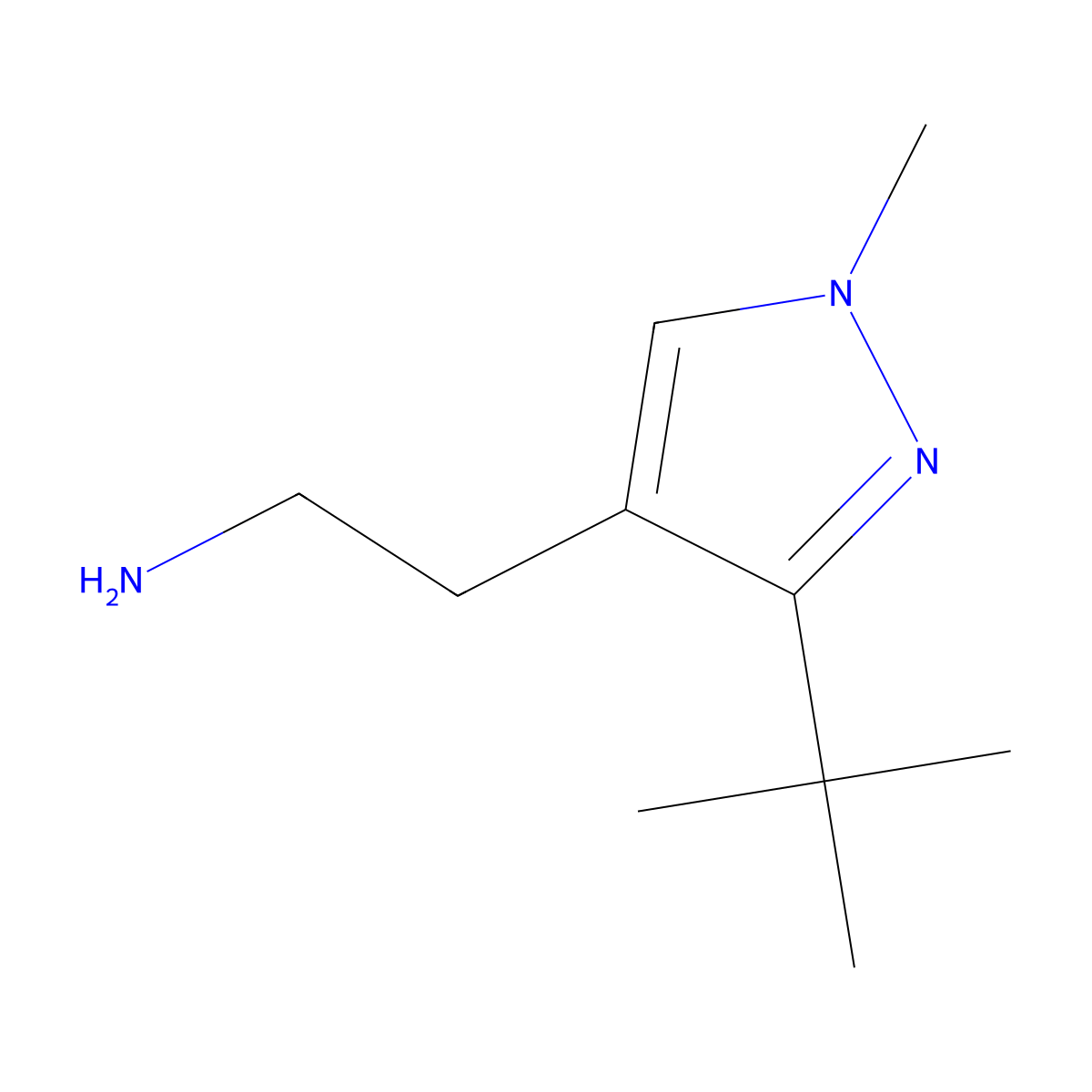 2-(3-(Tert-butyl)-1-methyl-1h-pyrazol-4-yl)ethan-1-amine molecular structure, CAS 1483887-94-0