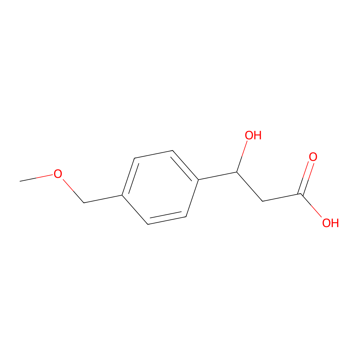 3-Hydroxy-3-(4-(methoxymethyl)phenyl)propanoic acid molecular structure, CAS 1483902-98-2