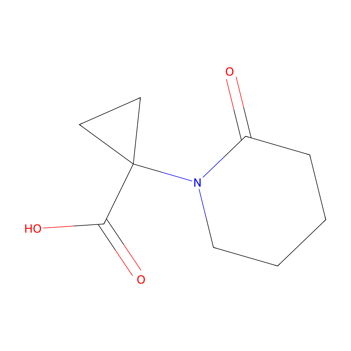 1-(2-Oxopiperidin-1-yl)cyclopropane-1-carboxylic acid molecular structure, CAS 1483916-19-3