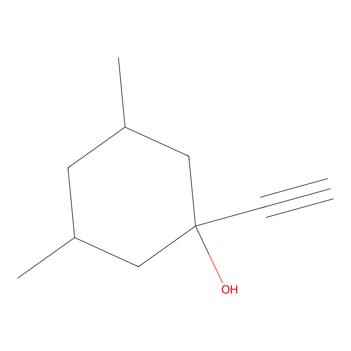 1-Ethynyl-3,5-dimethylcyclohexan-1-ol molecular structure, CAS 1483917-81-2