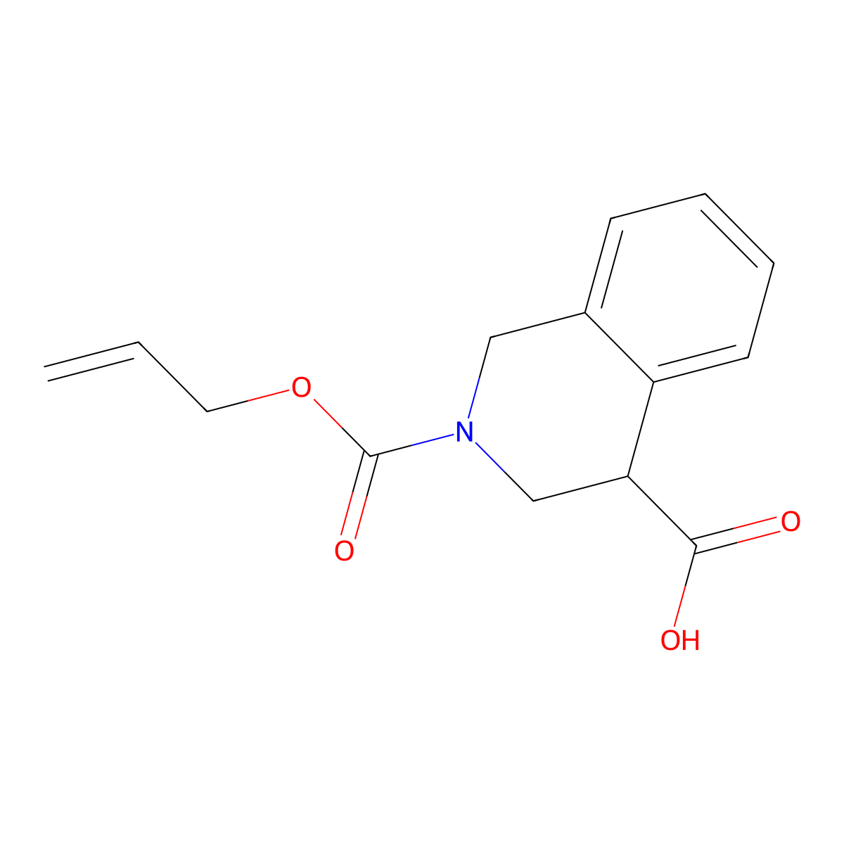 2-[(Prop-2-en-1-yloxy)carbonyl]-1,2,3,4-tetrahydroisoquinoline-4-carboxylic acid molecular structure, CAS 1483928-31-9