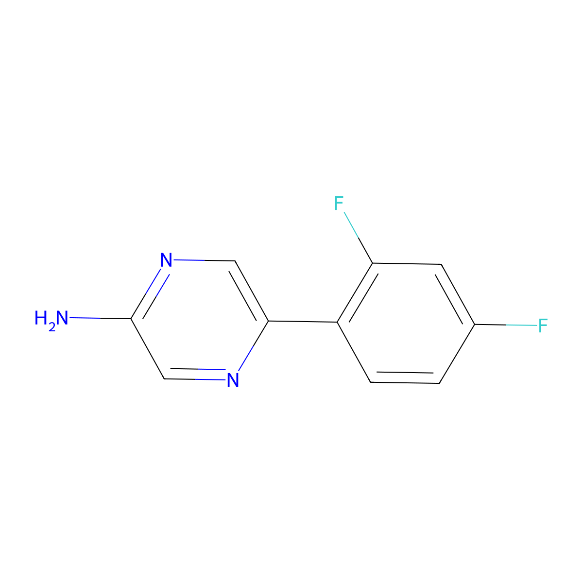 5-(2,4-Difluorophenyl)pyrazin-2-amine molecular structure, CAS 1483931-35-6