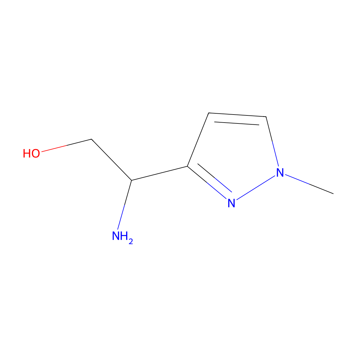 2-Amino-2-(1-methyl-1H-pyrazol-3-yl)ethan-1-ol molecular structure, CAS 1483931-59-4