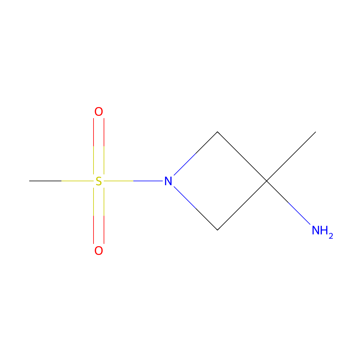 1-Methanesulfonyl-3-methylazetidin-3-amine molecular structure, CAS 1483932-05-3