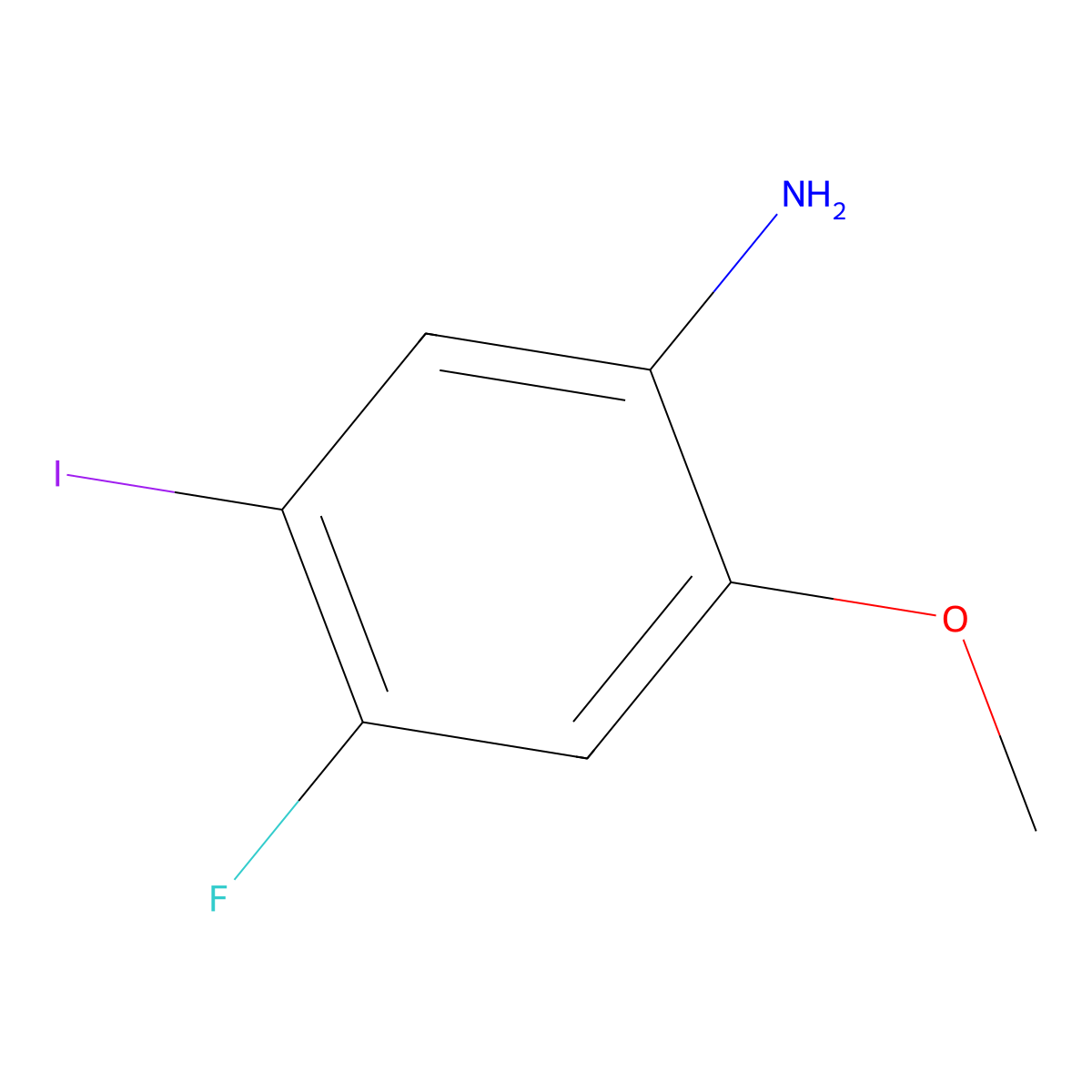 4-Fluoro-5-iodo-2-methoxyaniline molecular structure, CAS 1483938-10-8