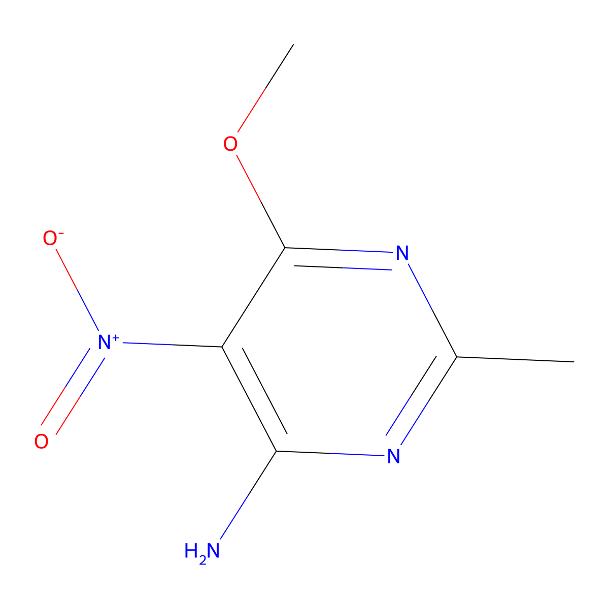 6-Methoxy-2-methyl-5-nitropyrimidin-4-amine molecular structure, CAS 1483939-98-5