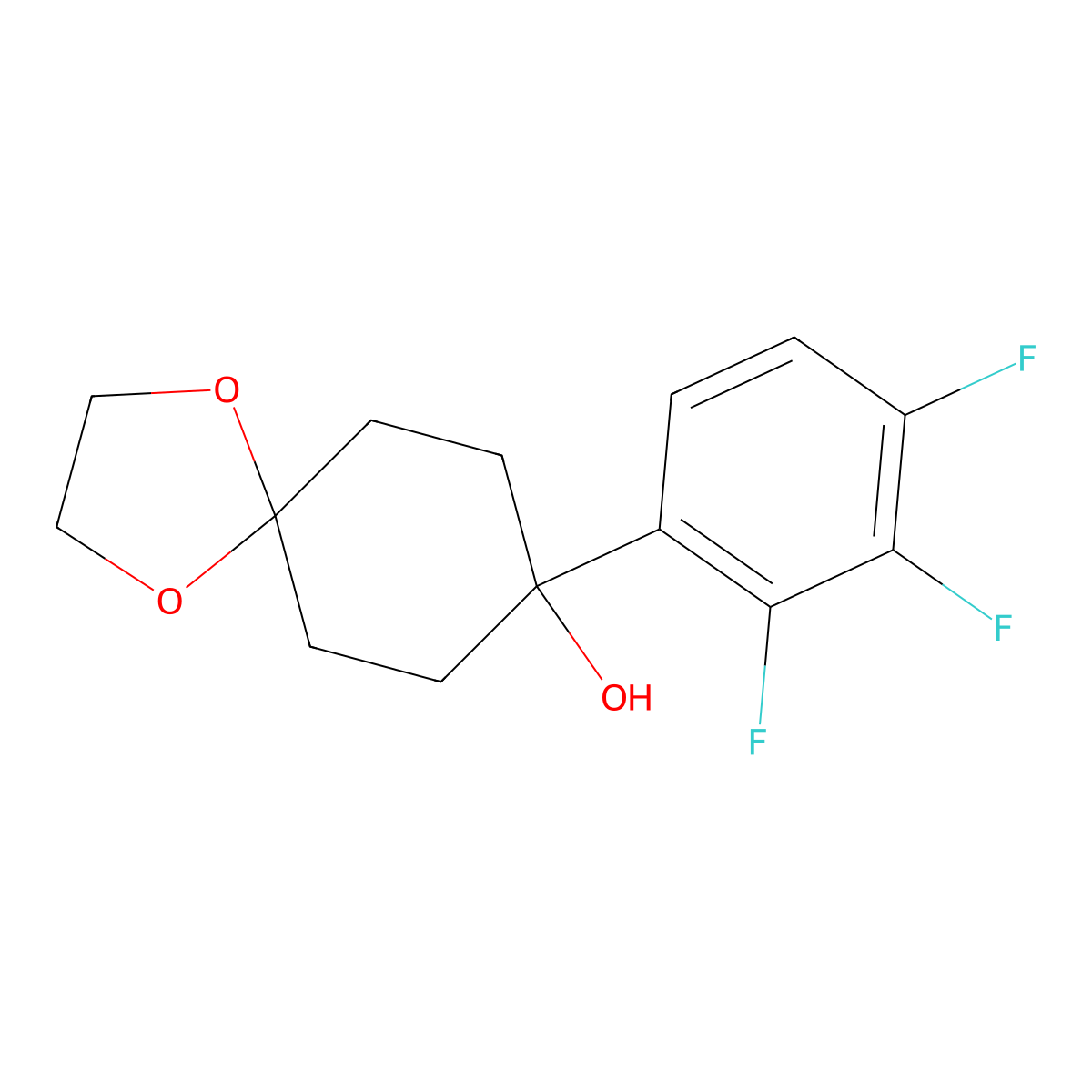 8-(2,3,4-Trifluorophenyl)-1,4-dioxaspiro[4.5]decan-8-ol molecular structure, CAS 1483947-15-4