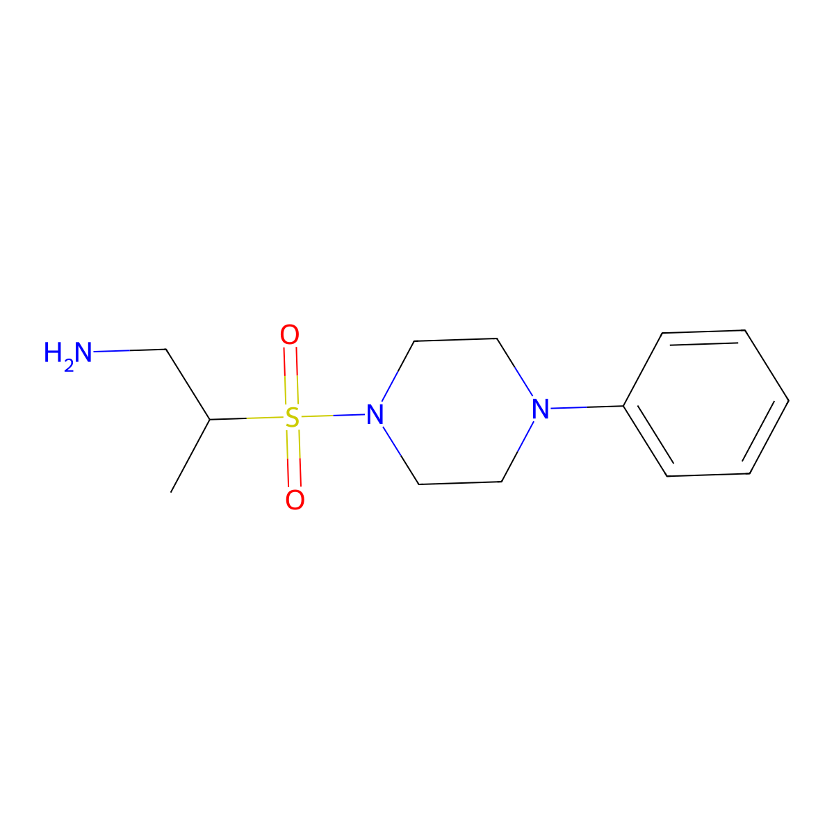 2-[(4-Phenylpiperazin-1-yl)sulfonyl]propan-1-amine molecular structure, CAS 1483969-65-8