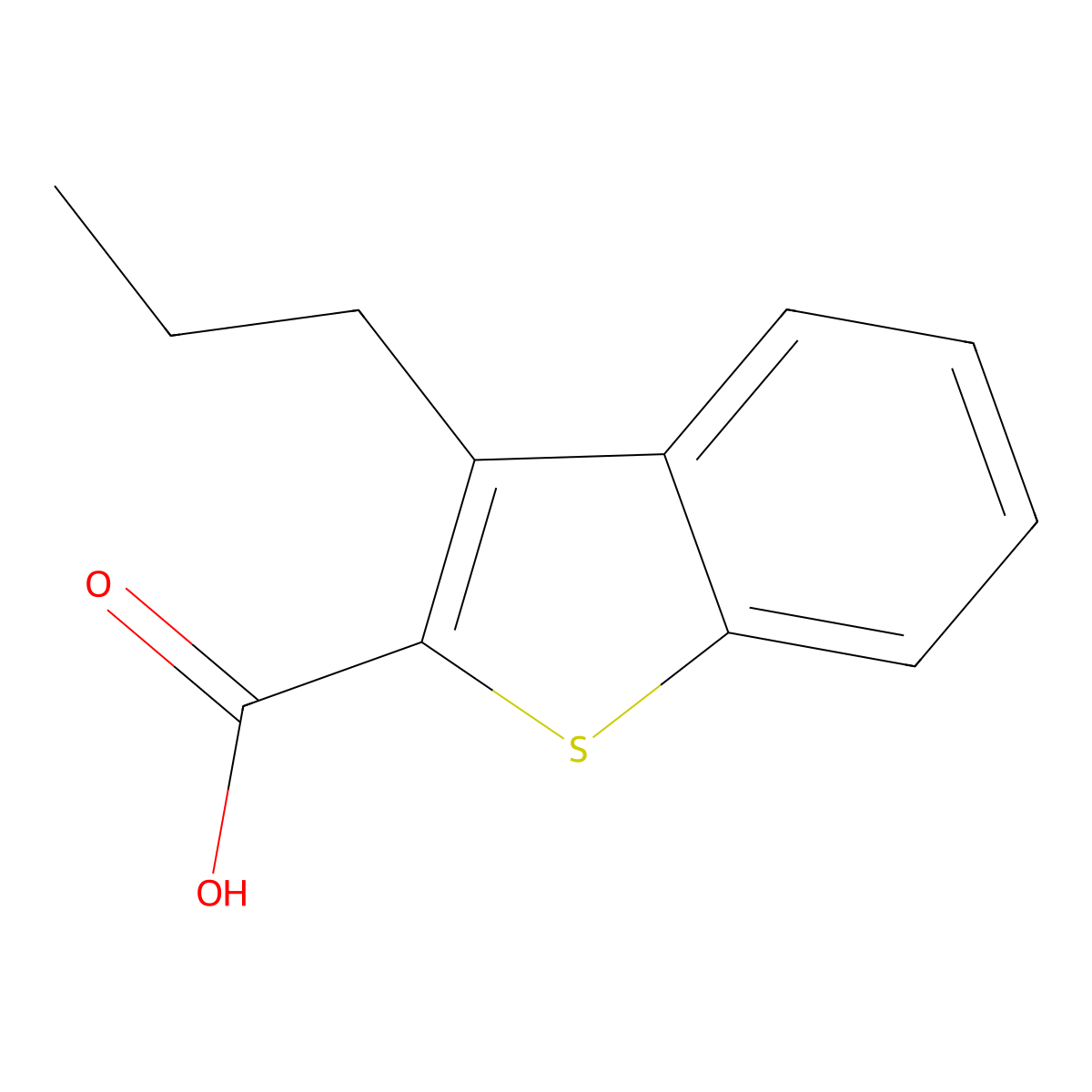 3-Propyl-1-benzothiophene-2-carboxylic acid molecular structure, CAS 1483985-83-6