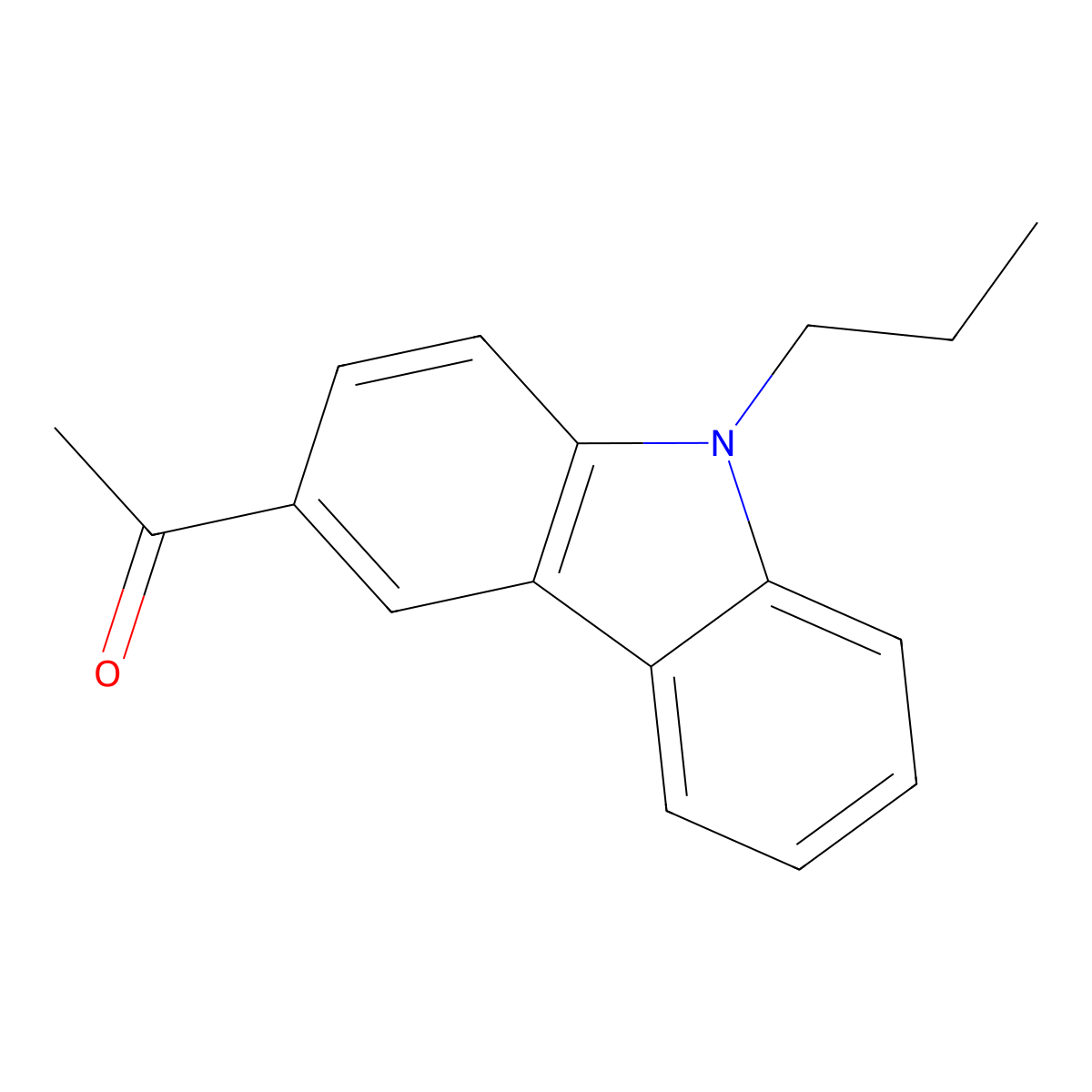 1-(9-propyl-9H-carbazol-3-yl)ethanone molecular structure, CAS 1484-03-3