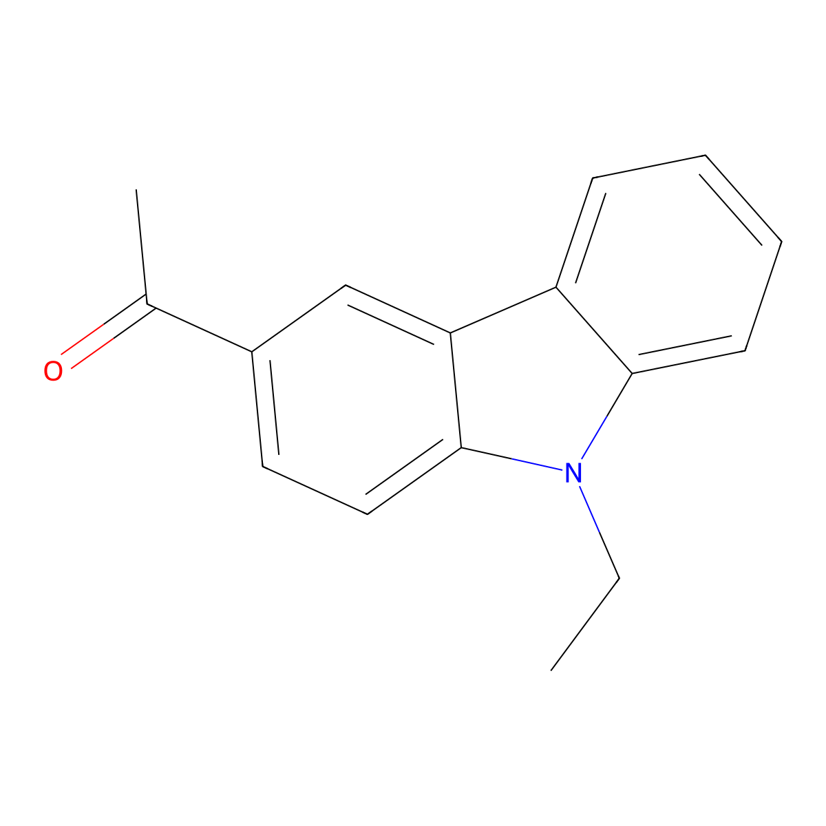 1-(9-ethyl-9H-carbazol-3-yl)ethanone molecular structure, CAS 1484-04-4