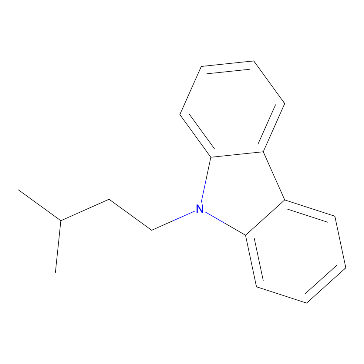 9-(3-Methylbutyl)-9H-carbazole molecular structure, CAS 1484-06-6