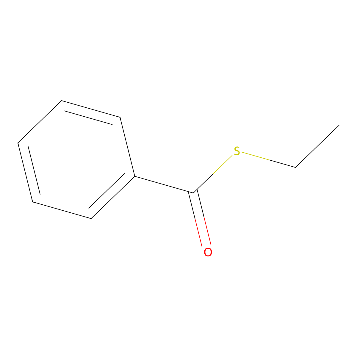 Benzenecarbothioic acid, S-ethyl ester molecular structure, CAS 1484-17-9