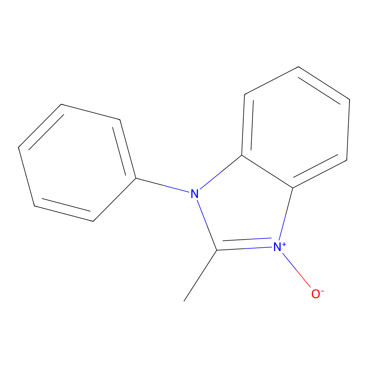 2-Methyl-1-oxido-3-phenylbenzimidazol-1-ium molecular structure, CAS 1484-41-9