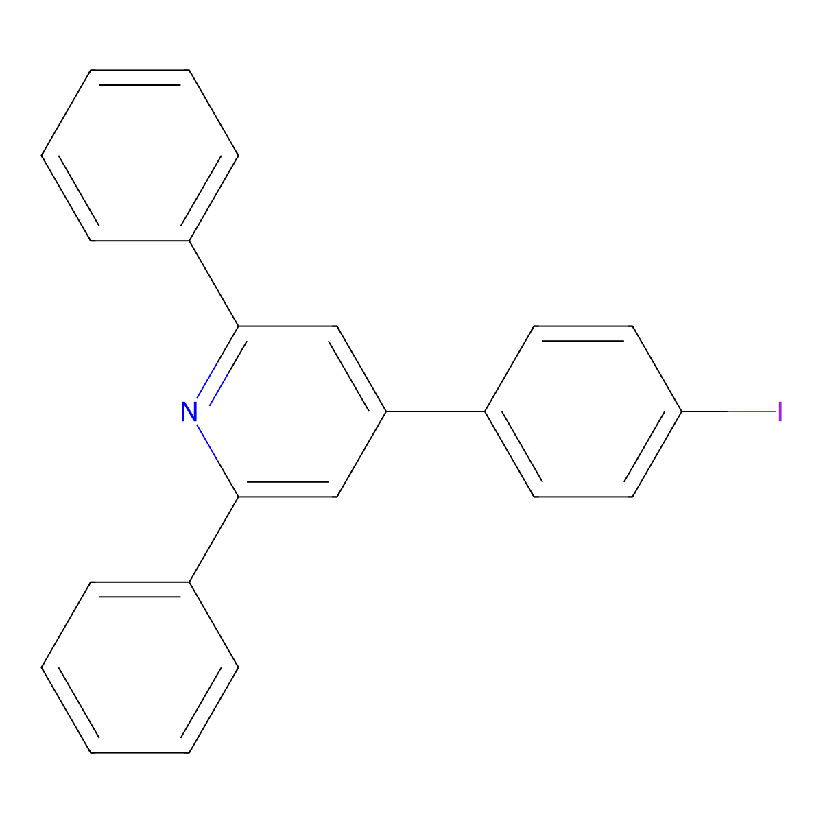 4-(4-Iodophenyl)-2,6-diphenylpyridine molecular structure, CAS 1484-71-5