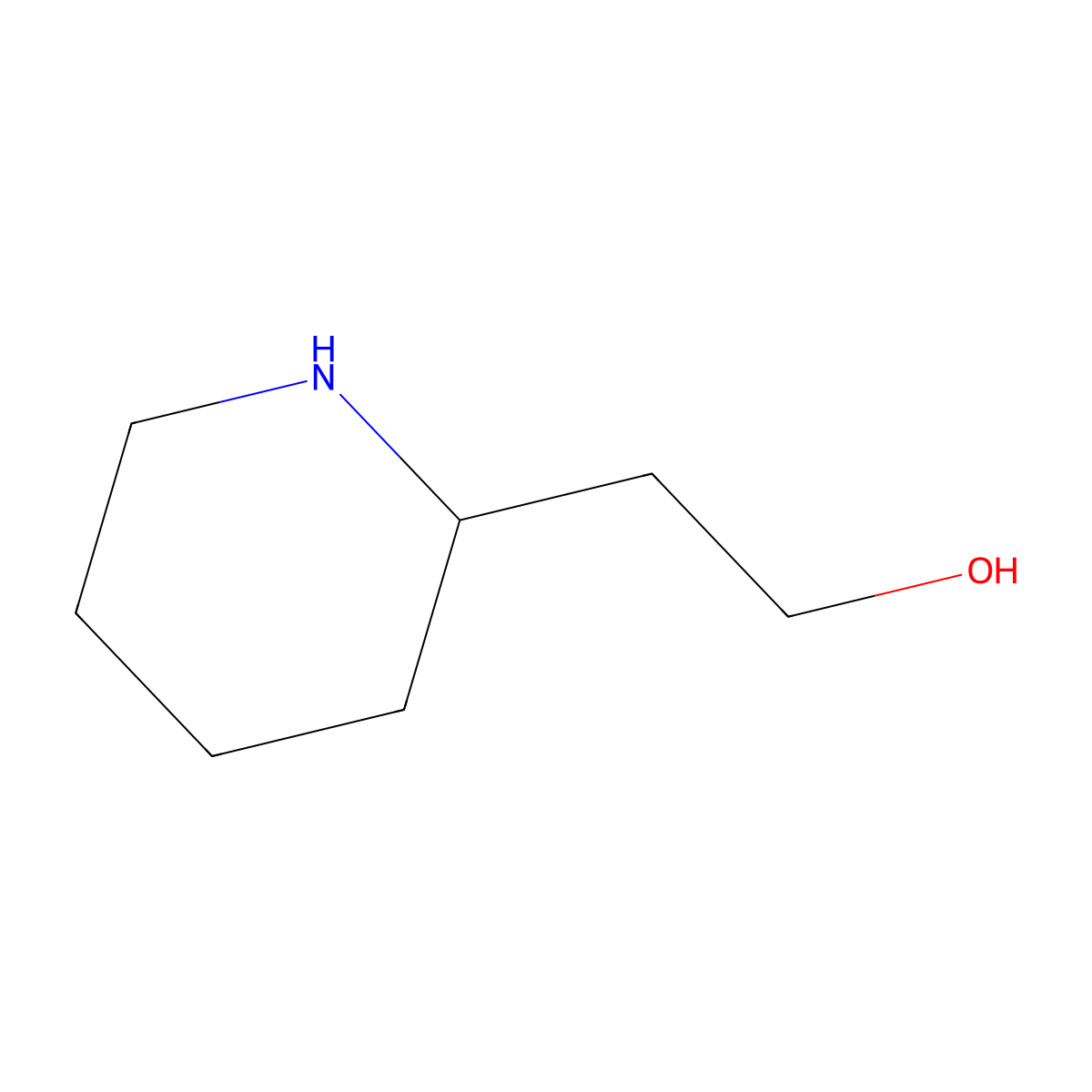 2-Piperidin-2-ylethanol molecular structure, CAS 1484-84-0