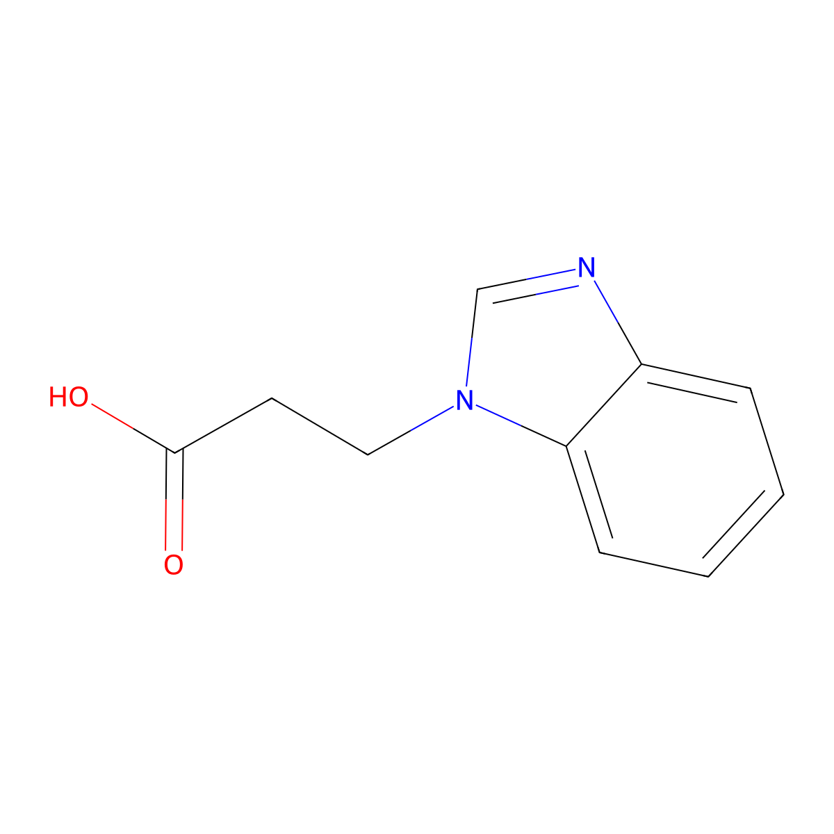 3-(1H-1,3-benzodiazol-1-yl)propanoic acid molecular structure, CAS 14840-18-7
