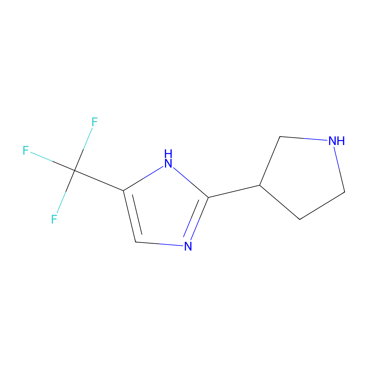 2-(pyrrolidin-3-yl)-5-(trifluoromethyl)-1H-imidazole molecular structure, CAS 1484002-24-5