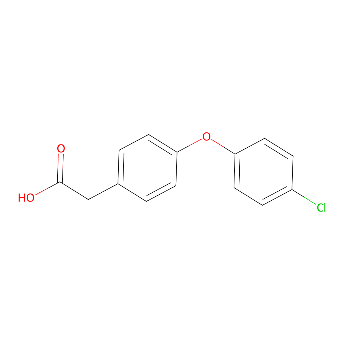2-(4-(4-Chlorophenoxy)phenyl)acetic acid molecular structure, CAS 148401-42-7