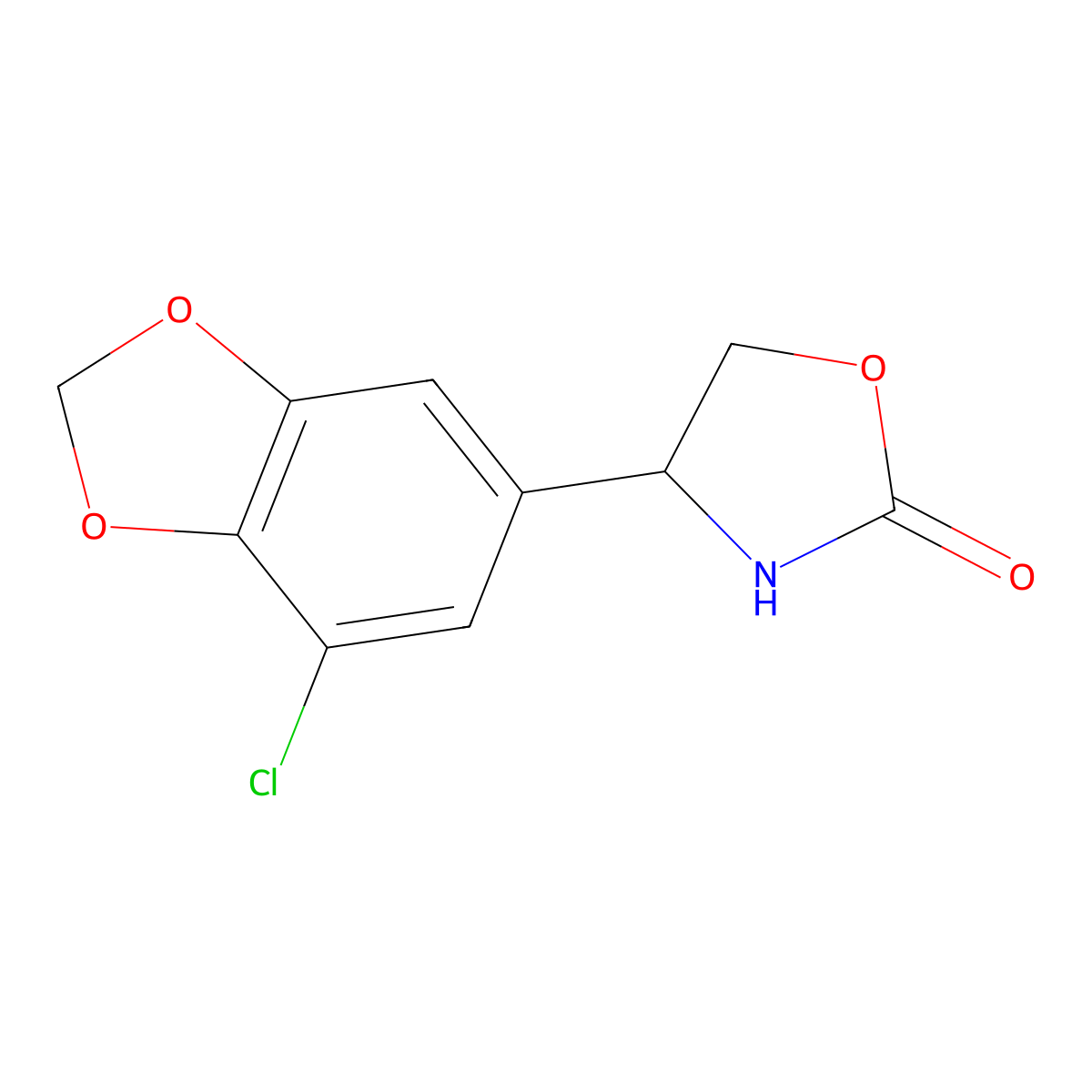 4-(7-Chloro-1,3-dioxaindan-5-yl)-1,3-oxazolidin-2-one molecular structure, CAS 1484011-24-6