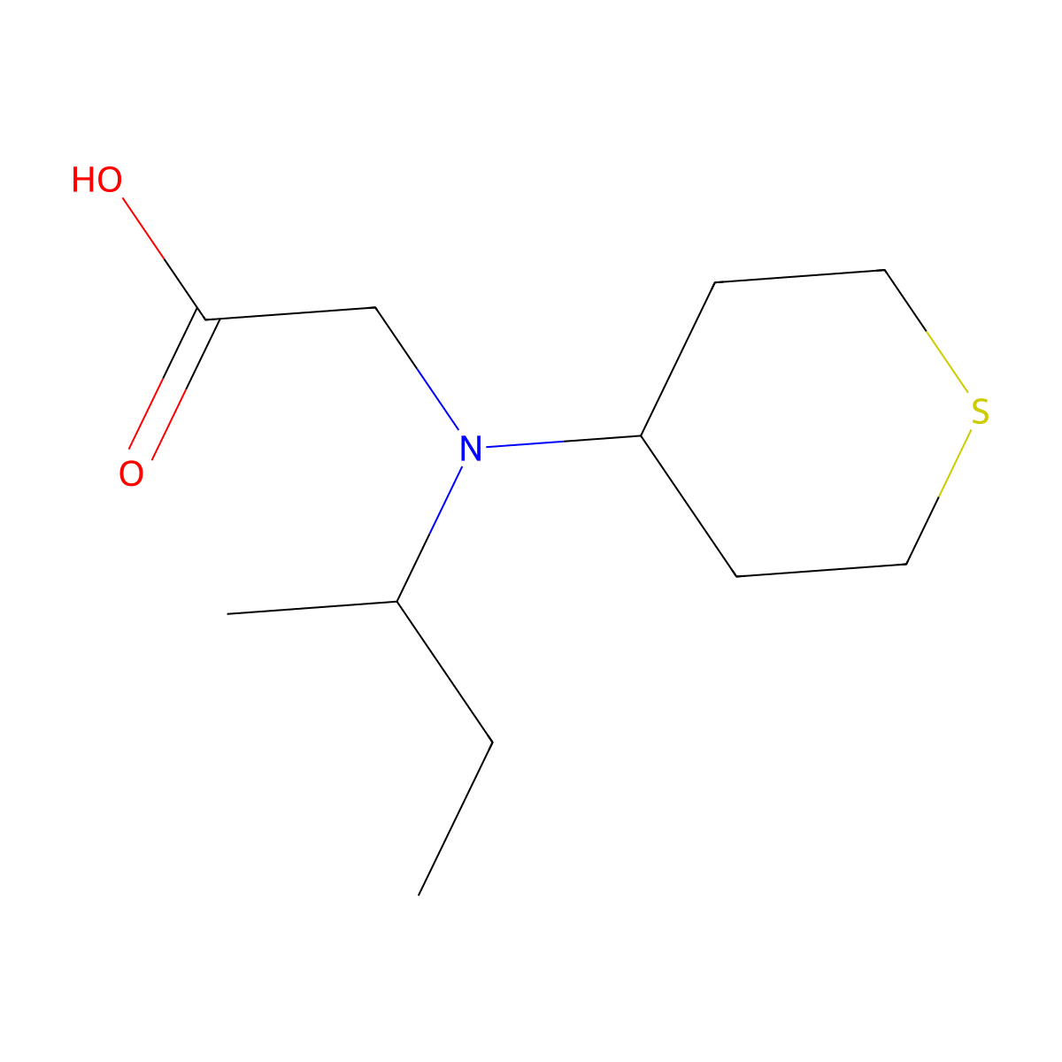 N-(sec-Butyl)-N-(tetrahydro-2H-thiopyran-4-yl)glycine molecular structure, CAS 1484017-69-7