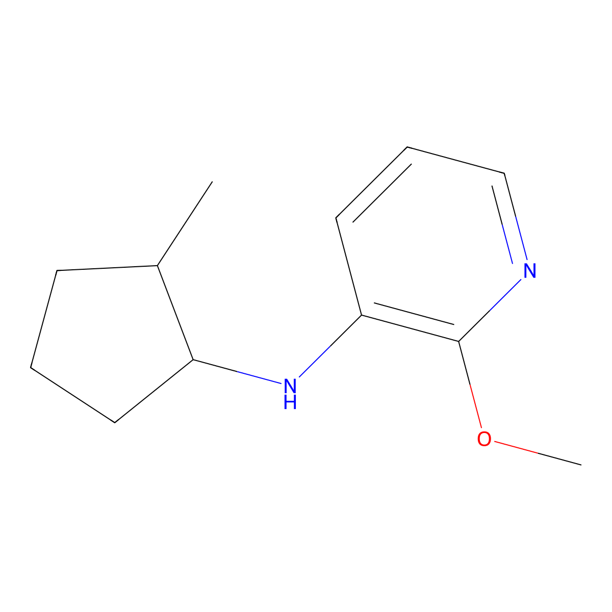 2-methoxy-N-(2-methylcyclopentyl)pyridin-3-amine molecular structure, CAS 1484020-77-0