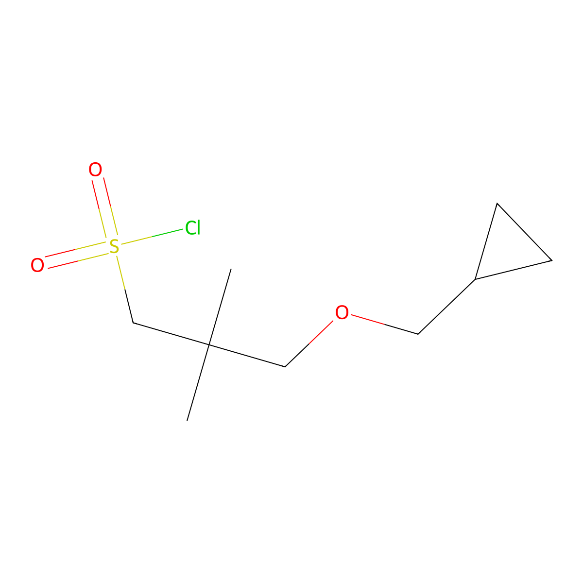 3-(Cyclopropylmethoxy)-2,2-dimethylpropane-1-sulfonyl chloride molecular structure, CAS 1484027-84-0