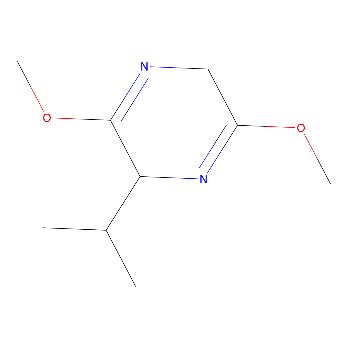 2,5-Dihydro-2-isopropyl-3,6-dimethoxypyrazine molecular structure, CAS 148403-14-9