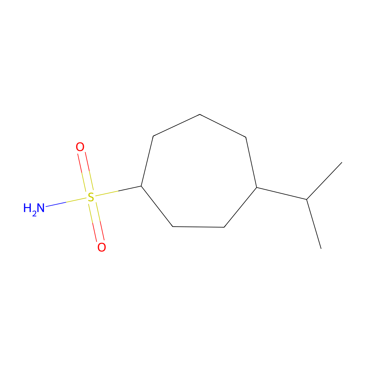 4-(Propan-2-yl)cycloheptane-1-sulfonamide molecular structure, CAS 1484034-76-5