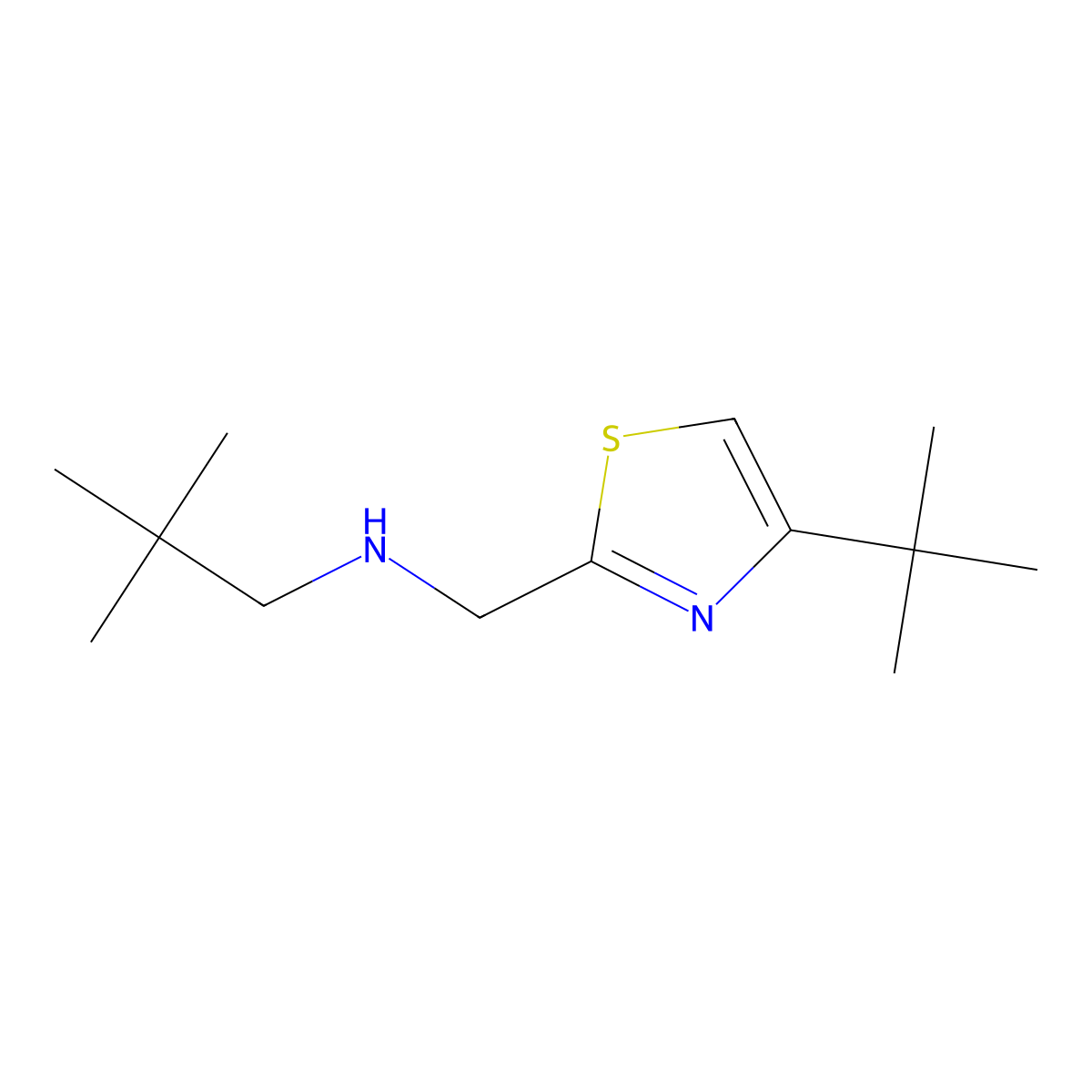 [(4-Tert-butyl-1,3-thiazol-2-yl)methyl](2,2-dimethylpropyl)amine molecular structure, CAS 1484040-80-3