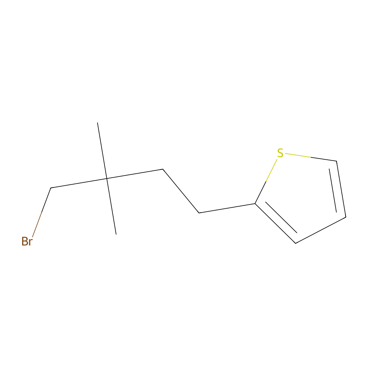 2-(4-Bromo-3,3-dimethylbutyl)thiophene molecular structure, CAS 1484042-25-2