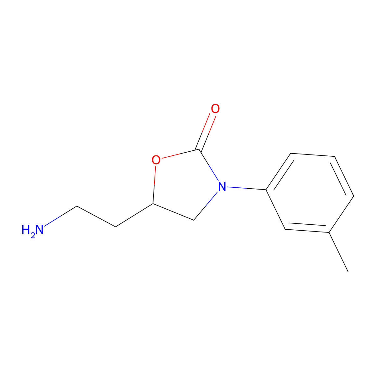 5-(2-Aminoethyl)-3-(3-methylphenyl)-1,3-oxazolidin-2-one molecular structure, CAS 1484049-63-9