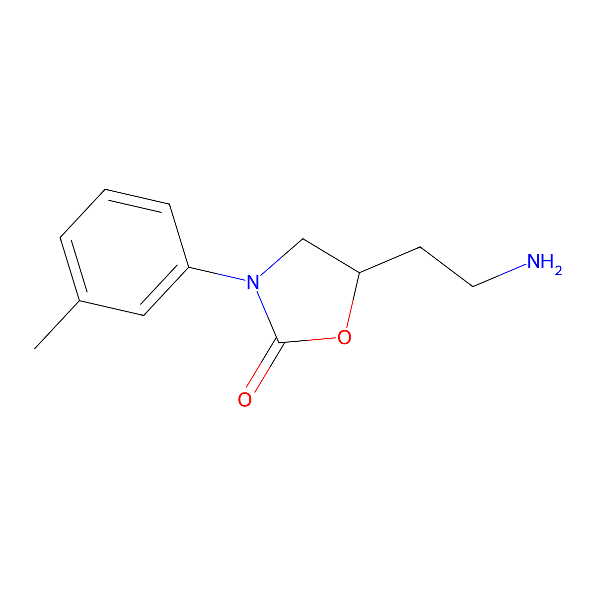 5-(2-Aminoethyl)-3-(3-methylphenyl)-1,3-oxazolidin-2-one molecular structure, CAS 1484049-63-9