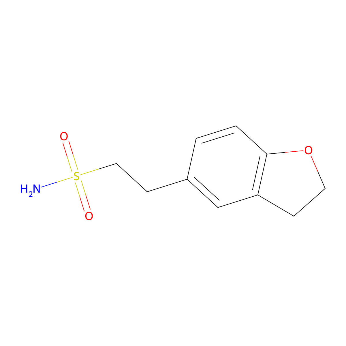 2-(2,3-Dihydro-1-benzofuran-5-yl)ethane-1-sulfonamide molecular structure, CAS 1484062-10-3