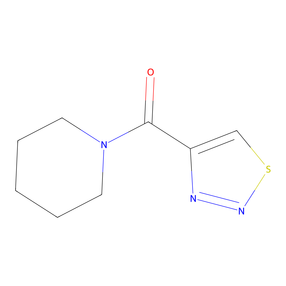 1-(1,2,3-Thiadiazole-4-carbonyl)piperidine molecular structure, CAS 1484064-40-5