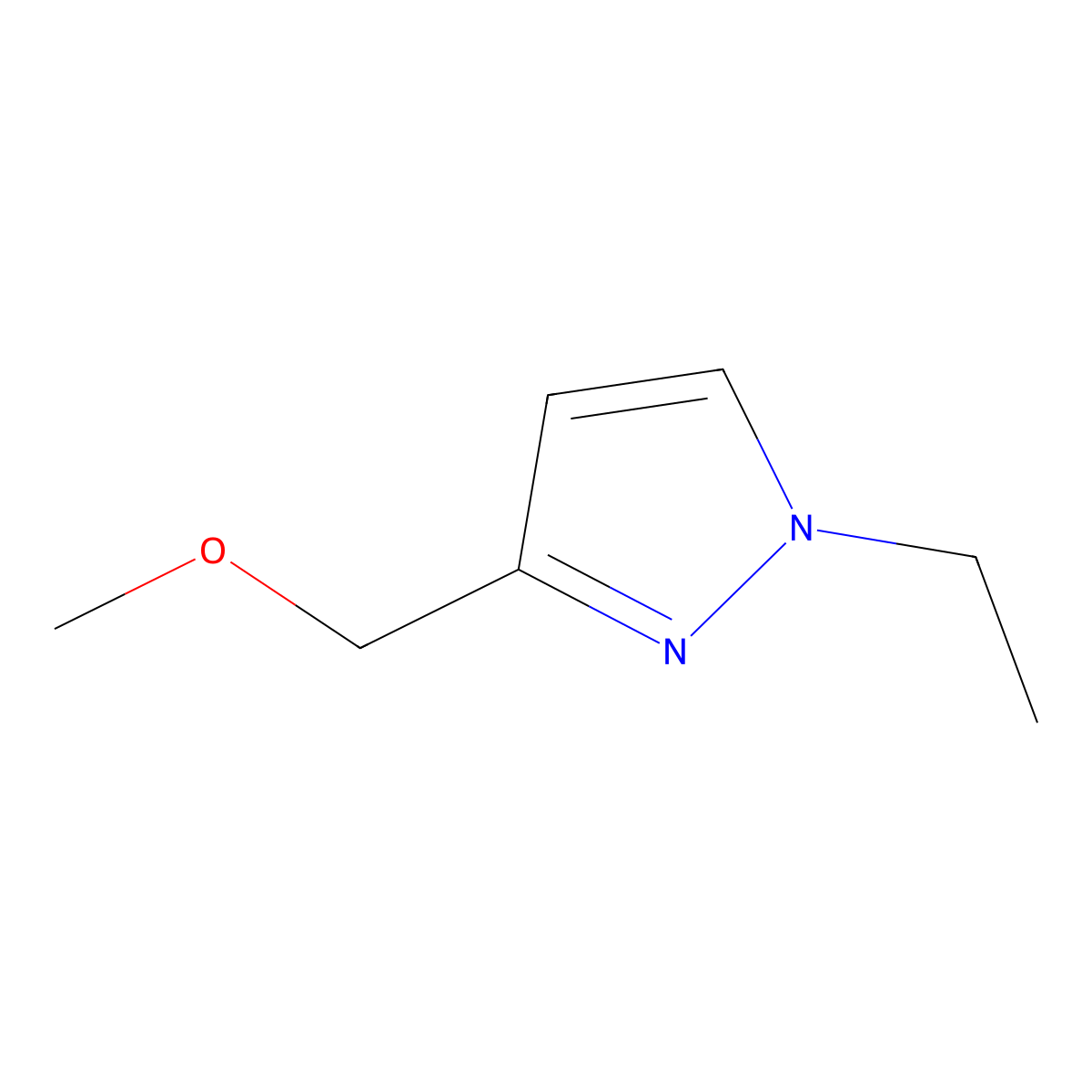 1-ethyl-3-(methoxymethyl)-1H-pyrazole molecular structure, CAS 1484066-05-8